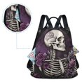 thumbnail image 5 of FORMRS Women's Travel Backpack Purse Anti-Theft Hidden Pockets Casual Shoulder Bag, Purple Skull Pattern, 5 of 7