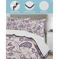 thumbnail image 4 of Quilts Twin Size Bedding Set, Purple Spring Floral Lightweight Quilted Comforter, Summer Botanical Farmhouse Soft Reversible Bedspread Coverlet with Pillow Covers for All Season, 68" x 86", 4 of 7