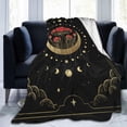 thumbnail image 5 of Mushroom Moon Alchemy Astrology Blanket Dark Boho Tarot Mushroom Gifts for Women Men Soft Warm Flannel Throw Blanket for Bed Home Sofa Valentine Day Decor 60"X50", 5 of 6