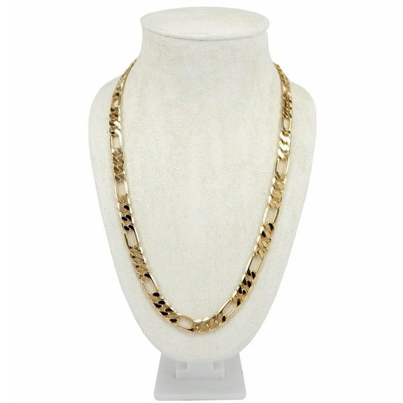 YTTAL Figaro Chain Necklace, Gold, 28 Inches, 24k Gold Plated Necklace