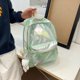 thumbnail image 5 of Mochila de estudiante de viajero simple de moda de tela laminada para mujer (verde), 5 of 9