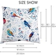 thumbnail image 2 of GZHJMY Decorative Throw Pillow Covers Set of 2, Blue Birds on Branches Soft Pillow Cases, Square Cushion Cases Pillowcases for Sofa Bed Couch Car Home 20"x20" Home Decor, 2 of 5