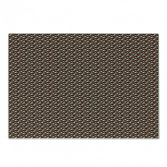 Glitch Cutting Board, Retro Look Geometric Shapes Symmetrical Rhythmic Pattern, Decorative Tempered Glass Cutting and Serving Board, in 3 Sizes, by Ambesonne