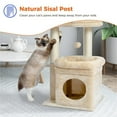 thumbnail image 7 of Demi Bonn 27" Cat Tree Tower for Indoor Cats with Private Cozy Cat Condo, Natural Sisal Scratching Posts and Plush Pom-pom for Small Cats, Beige, 7 of 7