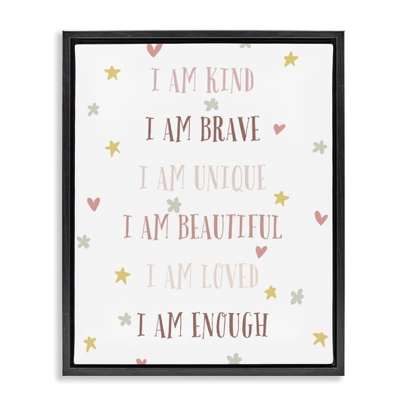 Stupell Industries I am Empowerment Quotes Black Framed Floater Canvas Wall Art, design by Katie Griggs