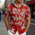 thumbnail image 3 of Hawaiian Shirt for Men Summer Short Sleeve Relaxed Fit Button Down Lapel Collar Tropical Beach Shirts Vacation Outfits, 3 of 5