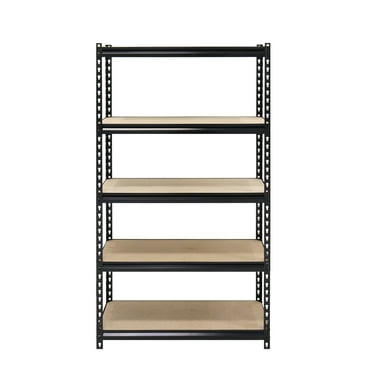 Muscle Rack 30"W x 12"D x 60"H, 5-Tier Steel Shelving, 500 lbs. Capacity  per Shelf, Black