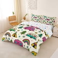 thumbnail image 2 of Catabedysis Colorful Cartoon Camping Bedding For Girls,Camper Rainbow Print Duvet Cover Full,Multicolor,Colorful Stars Reversible,3 Pieces,1 Duvet Cover and 2 Pillowcases, 2 of 6