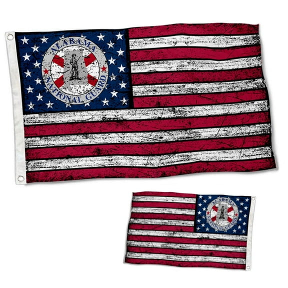 Double Sided Alabama Army National Guard Flag Banner with Brass Grommets 2x3 Feet