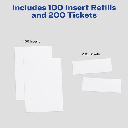 Size 6x 4.25 Avery Name Badge and Ticket Inserts, 6 x 4.25, 100 Inserts (8522)
