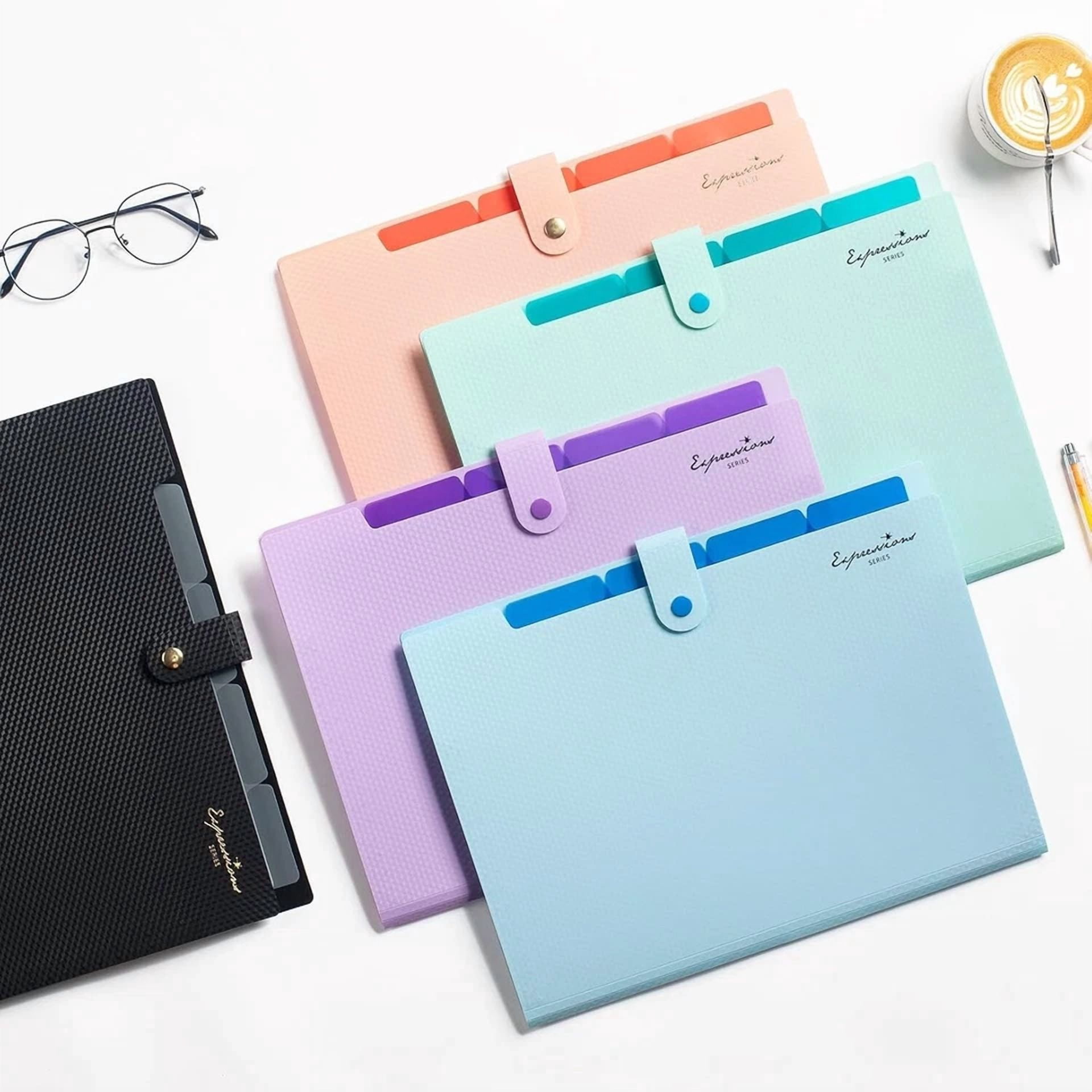 School Supplies File Folder, Letter Size Accordion Portable Paper File Organizer