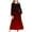 Wine, variant on Loopsun Girls Long Sleeve Dress, Girls Casual Solid Printed Long Sleeve Crew Neck Midi Dress with Side Pockets Wine, 6-7 Years