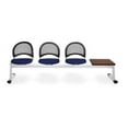 thumbnail image 2 of OFM Moon Series Model 334T 4-Unit Beam Seating with 3 Fabric Seats & 1 Table, Navy with Mahogany, 2 of 2