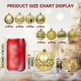 thumbnail image 3 of Golden Christmas Ball Ornaments -70mm/2.76" Large Glitter Pastic Christmas Ball Ornaments Xmas Tree Decoration Delicate Hanging Ornaments, Assorted Styles, Set of 8, 3 of 6