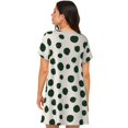 thumbnail image 2 of Bixox Abstract Green Polka Dot Pattern Women's Nightgown, Soft & Breathable Sleepwear, Round Neck Knee-Length Pajama Dress,Loungewear for Home & Sleep, 2 of 7