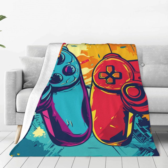 Balery Gaming Manta de Felpa Suave y Acogedora – Cobija de Franela Aterciopelada para Cama, Lavable y Cálida para Sofá, Mascotas, Transpirable-50"x40"