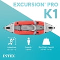 thumbnail image 3 of Intex: Excursion Pro K1 - 10' Inflatable Kayak Set - Orange & Gray, Aluminum Paddle Oars, Pump, Fishing Rod Holders, Adjustable Bucket Seat, 220lb Cap, 3 of 13
