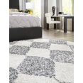 thumbnail image 4 of Unique Loom Serenity Shag Collection Area Rug - Soufriere (7' Round White/Gray), 4 of 9