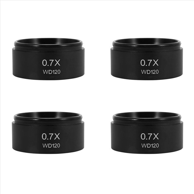 4piezas WD120 0.7X Microscopio EstéReo Trinocular Lente Objetivo Auxiliar Lente Barlow Rosca de 48 mm