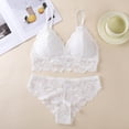 thumbnail image 2 of Levmjia Women's Lingerie Set Lace Bralette and Thong V-Neck Solid Color Adjustable Straps Comfortable Sleepwear Relax Home Daily Wear, 2 of 5