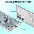 thumbnail image 2 of Clear Magnetic Case for Samsung Galaxy S24 Ultra 5G with Gradient Glitter Peice(2 in 1), Luxury Plating Cute Transparent Bling Sparke Case for Women Girls,Shockproof TPU Protector Cover-Silver, 2 of 18