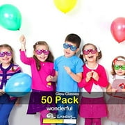 iGeeKid 50 Pack LED Glasses Light Up Party Glasses Glow in The Dark Party Supplies Shutter Shades Rave Neon Flashing Glasses Carnival Sunglasses for Adults Kids Birthday Halloween Party Favor