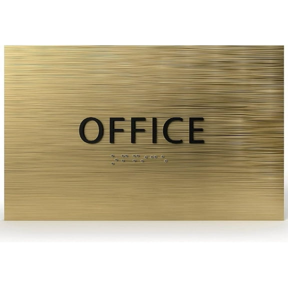6" X4" Office Sign- Tactile Graphics Grade 2 Braille Text | Modern Utility Wall Mount ADA Compliant Plastic Signs For Schools, Offices, Businesses, Apartments & Restaurants