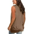 thumbnail image 3 of Fshinging Women Summer V Neck Tank Tops Solid Color Sleeveless Vest Shirt Loose Tunic Blouse Casual Cami Top, 3 of 4