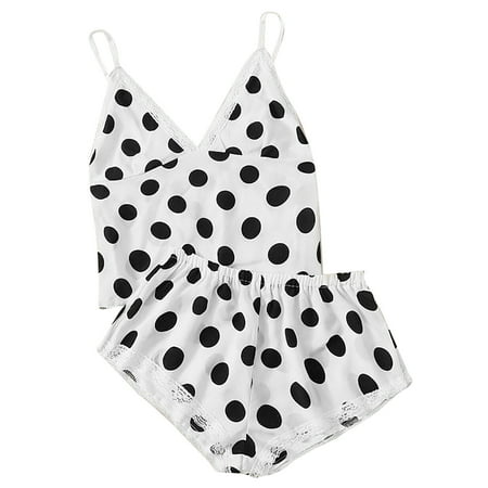 

Lingerie Sets for Women Plus Size Sexy Women Lingerie Lace Satin Polka Dot Print Temptation Babydoll Underwear Panties Underpants Sleepwear Suit Plus Size Black Lace Lingerie