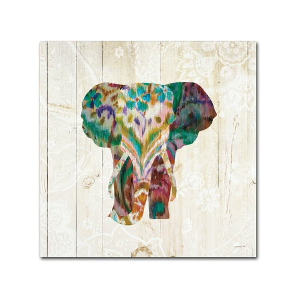 Trademark Fine Art 'Boho Paisley Elephant III' Canvas Art by Danhui Nai
