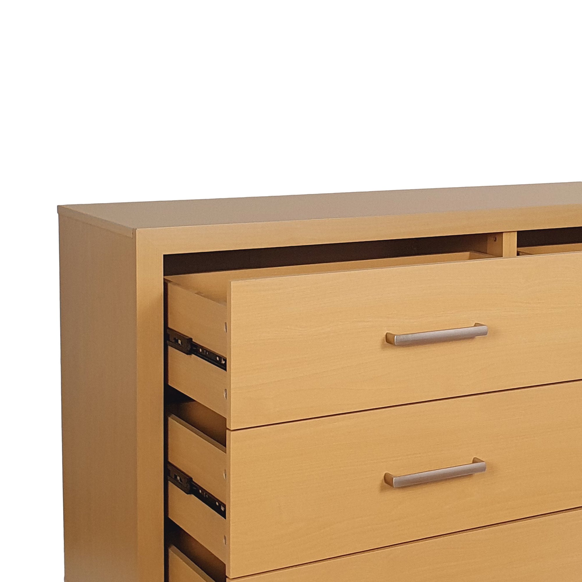 Resenkos Double Dresser for Bedroom with 6 Drawers, Chest of Drawers with Sturdy Metal Frame for Nursery, Maple Resenkos Double Dresser for Bedroom with 6 Drawers, Chest of Drawers with Sturdy Metal Frame for Nursery, Maple