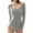 Grey, variant on HUPTTEW Womens Crew Neck Long Sleeve Bodysuit Comfortable Against The Skin Tops Sexy Body Suits Women Clothing