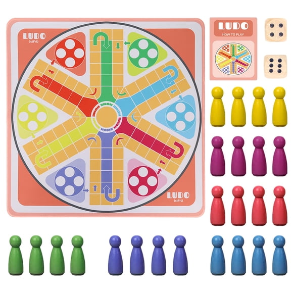 Juego de mesa de Ludo JstFru de 20 pulgadas para 2 a 6 jugadores con instrucciones