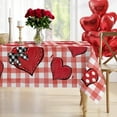 thumbnail image 6 of Valentine''s Day Red Love Heart Rectangle Tablecloth 60x120 Inch, Buffalo Plaid Polka Dot Farmhouse Decorative Table Cloth Dining Table Cover, Anniversary Wedding Dinner Party Picnic Decoration, 6 of 6
