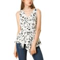 thumbnail image 1 of INSPIRE CHIC Top peplum envolvente con dobladillo asimétrico en la cintura con cuello en V sin mangas para mujerFlor Negro M, 1 of 6