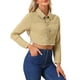 thumbnail image 4 of CHAQUETA DE JEAN CORTA LAVADA PARA MUJERES INSPIRADA EN CHIC, CON CUELLO CAÍDO, BOTONES Y TERMINACIONES DESHEBRADAS, PRIMAVERA VERANO, KHAKI L, 4 of 6