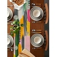 thumbnail image 2 of Contemporary Geometric Table Runner 48 Inches, Color Block Striped Abstract Bed Runner Dresser Scarves Tabletop for Indoor Outdoor Parties/Ceremony/Banquet, 13" x 48", 2 of 8