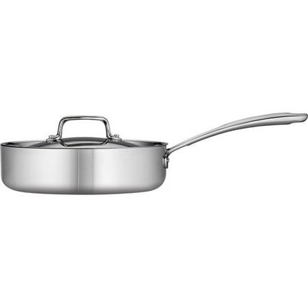 Pro Clad Fry Pan - Tramontina 3-Qt Stainless Steel Tri-Ply Clad Deep Saute Pan with Lid