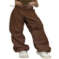 thumbnail image 1 of Womens Baggy Cargo Pants Streetwear Hip Hop Joggers Sweatpants Drawstring Casual Loose Wide Leg Trousers, 1 of 5