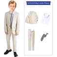 thumbnail image 6 of Boys Linen Suits Set, Boys Slim Fit Suit for Leisure or Party Holiday, 6 of 12