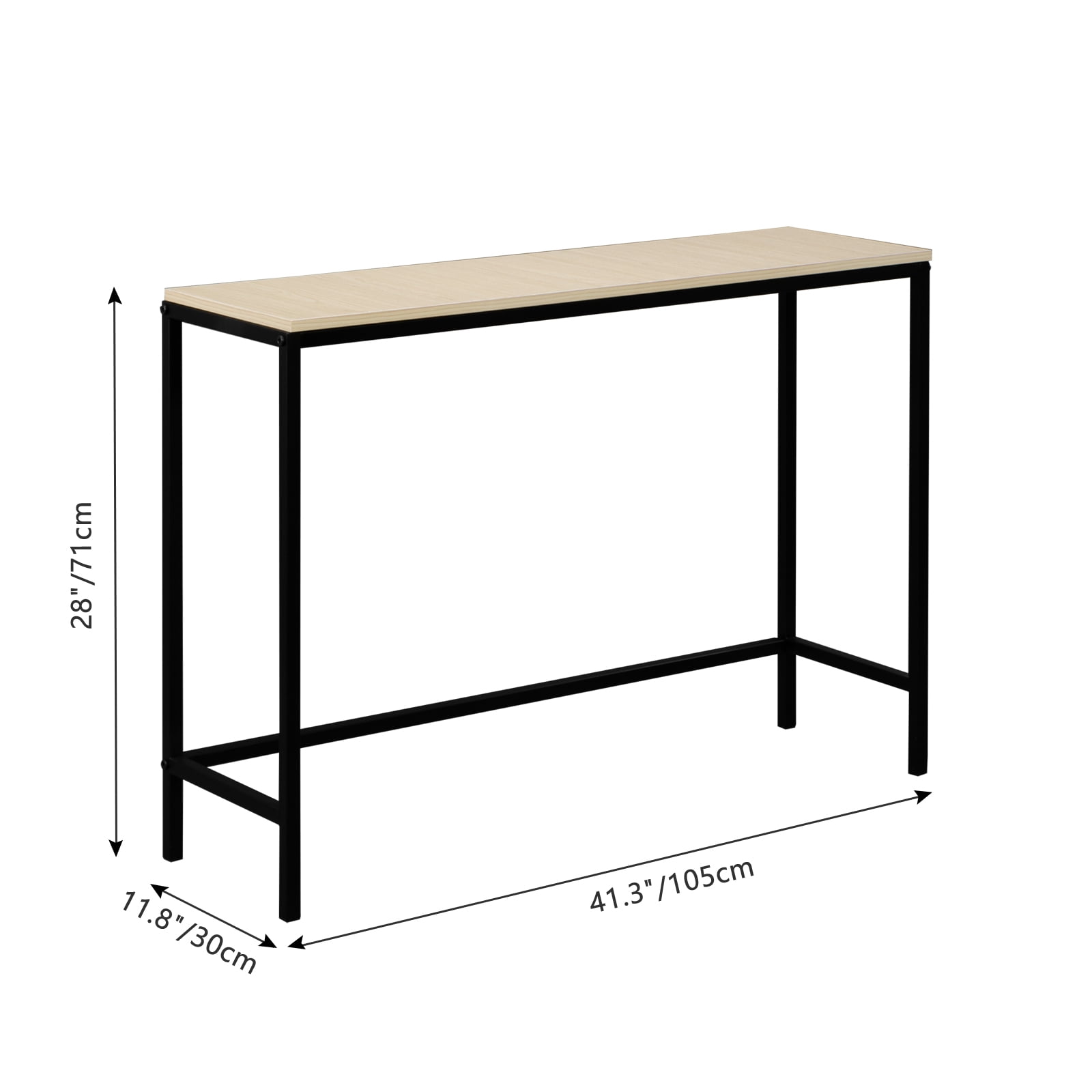 Porch Table Sofa Side Table Rustic Console Table with Thickened Metal Frame For Entryway Hall Behind Couch