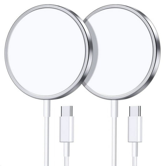 2 Pack Afflux USB-C Magnetic iPhone Charger - MagSafe-Compatible Wireless Charger for iPhone 15/15 Pro/15 Plus/14/14 Pro/14 Plus/14 Pro max/ 13/13 Pro Fast Charging Pad for AirPods 3/2/Pro