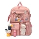 thumbnail image 2 of Mochila De Estilo Coreano Rosa Kawaii, Linda Mochila De Color Caramelo De Oso De Dibujos Animados De Moda, Mochila Y Monedero Informal, Simple Y Versátil Para Niñas Y Mujeres, 2 of 4