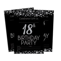 Darling Souvenir Black Birthday Invitation Card 28 Pcs Fill or Write In Blank Invites Printable Party Supplies 5 x 7 Inches