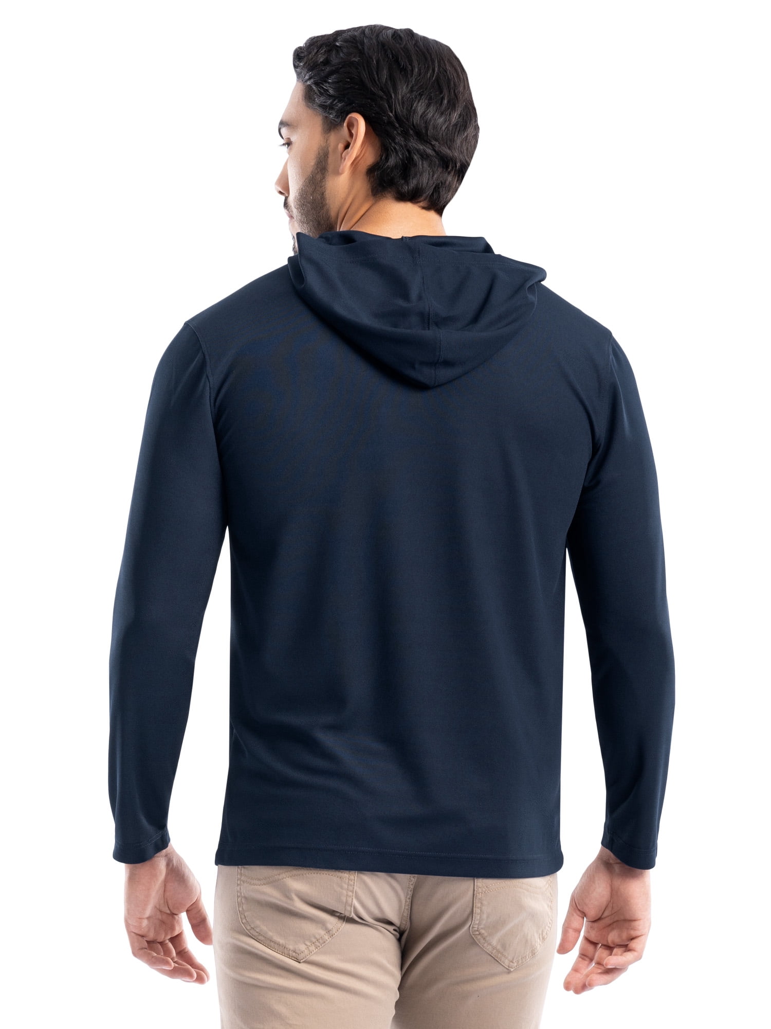 Wrangler Workwear Men's Long Sleeve Sun Protection Work Shirt with Hood, Size S-5XL (Men's & Big Men's)