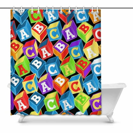 Pop Colful Abc Blocks Art Bathroom Decor Shower Curtain 60x72 Inch Walmart Canada