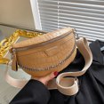 thumbnail image 2 of Bolsa de pecho para mujer, bandolera de piel de cocodrilo, riñonera con cadena (amarillo) Ehuebsd Para Estrenar, 2 of 9