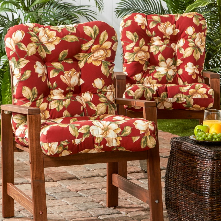 Greendale Home Fashions Roma Floral Outdoor Chair Cushion Set of