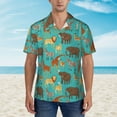 thumbnail image 2 of Fotbe Cute Animals Hawaiian Shirt for Men Unisex Summer Beach Casual Short Sleeve Cotton Linen Button Down Shirts-Medium, 2 of 5