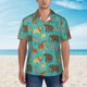 thumbnail image 2 of Fotbe Cute Animals Camisa Hawaiana para Hombre Unisex – Camisa Casual de Verano con Botones de Manga Corta de Algodón y Lino,3X-Large, 2 of 7